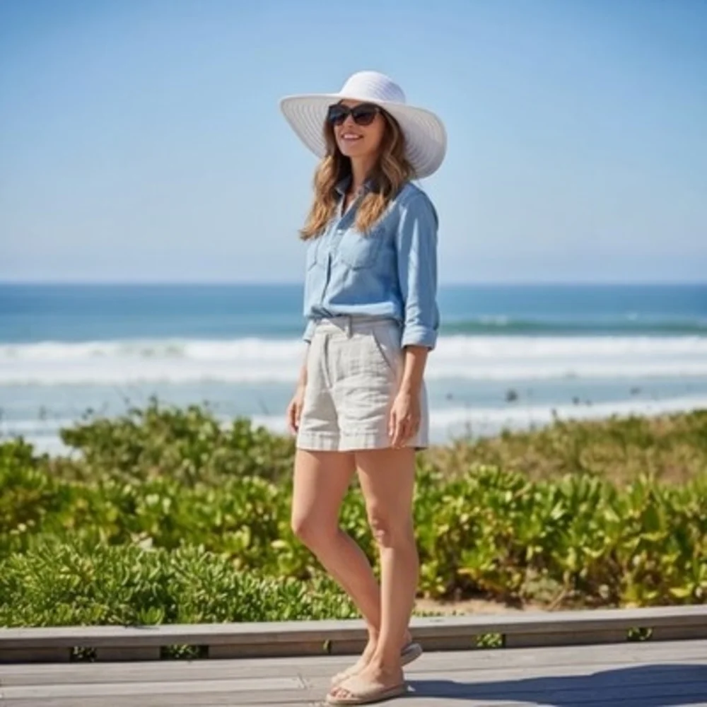 Vintage San Diego Hat Co White Bucket Hat Women's Sun Hat Polyester Beach EXC